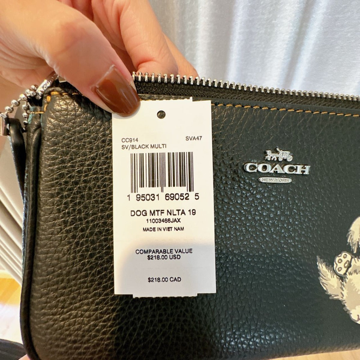 Coach CC914 Nolita 19 With Happy Dog In Silver/Black Multi Coach CC914 Nolita 19 With Happy Dog In Silver/Black Multi
